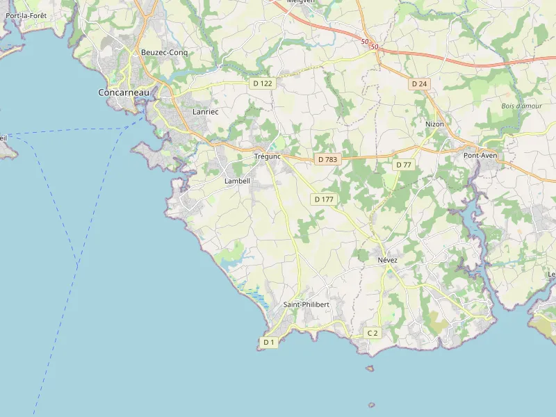 Télécharger la carte de Trégunc