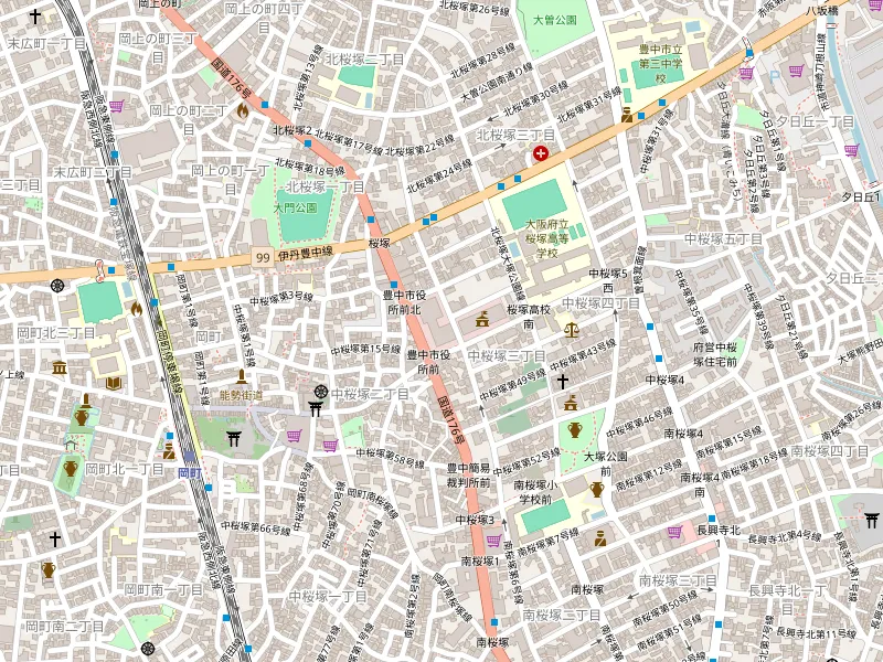 Download map of 豊中市