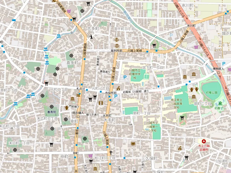ดาวน์โหลดแผนที่ 川越市