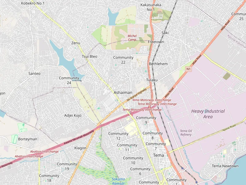 Download map of Ashaiman
