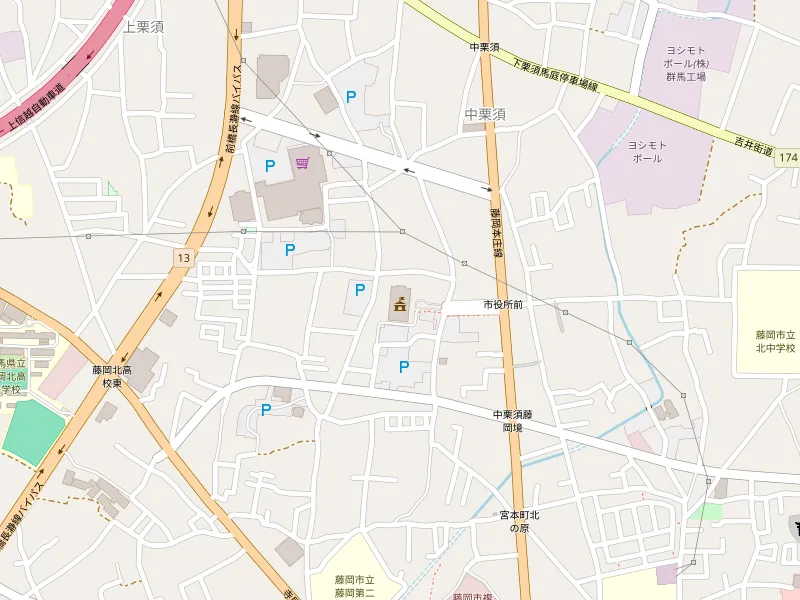 Download map of 藤岡市