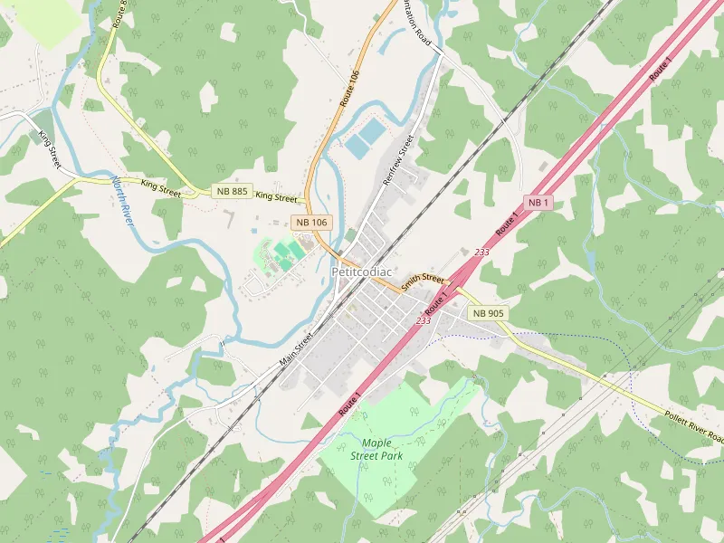 Download kaart van Petitcodiac