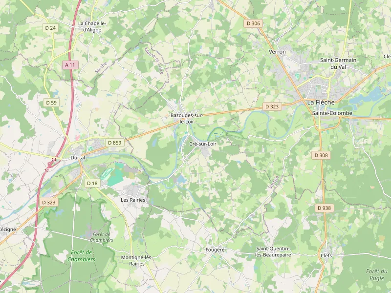 Bazouges Cré sur Loir terkep letoltese