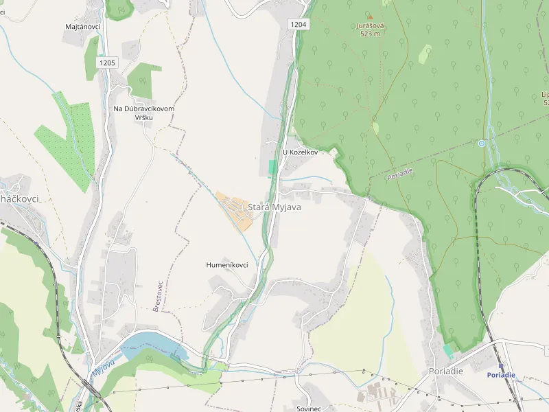 Download map of Stará Myjava