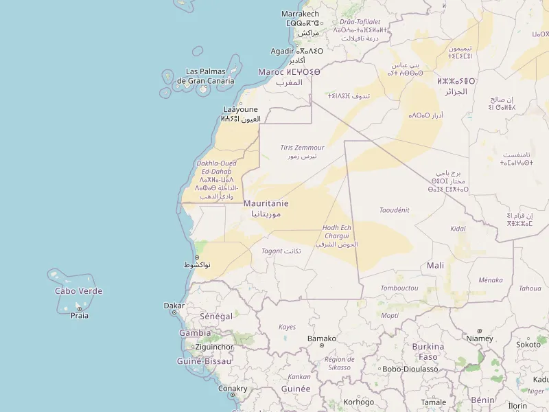 Stahnout mapu Mauritania