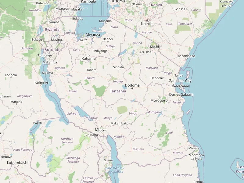 Télécharger la carte de Tanzanie