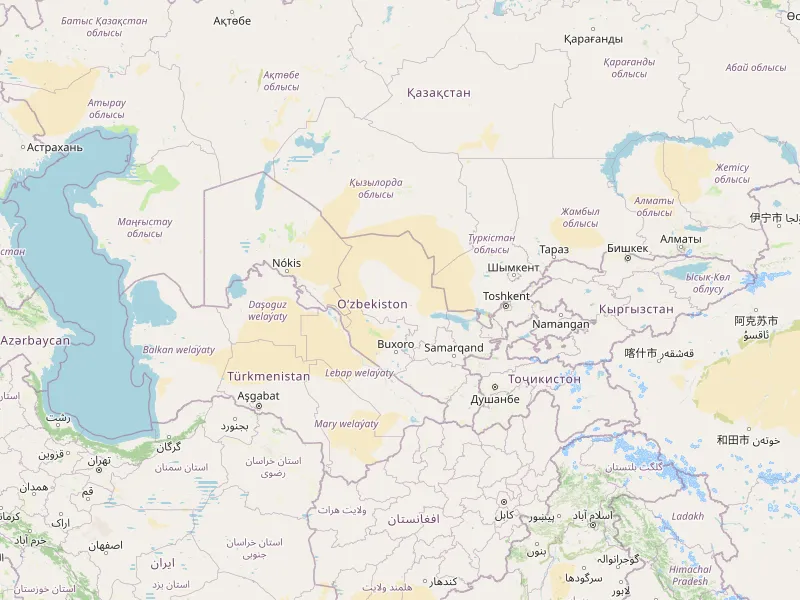 Uzbekistan haritasini indir