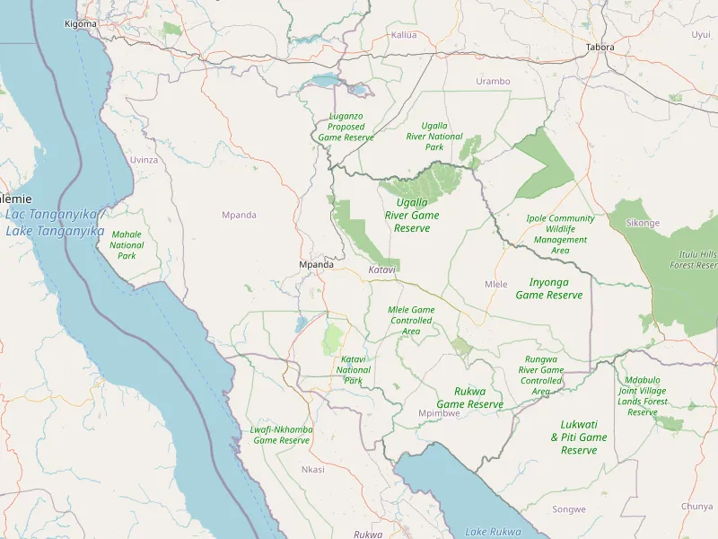 Katavi Region का नक्शा डाउनलोड करें