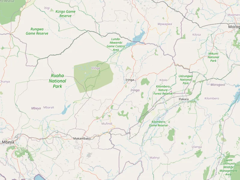 Télécharger la carte d'Iringa
