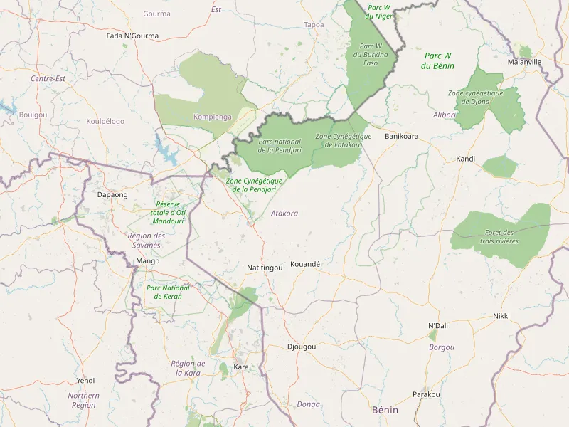 Stahnout mapu Atakora Department
