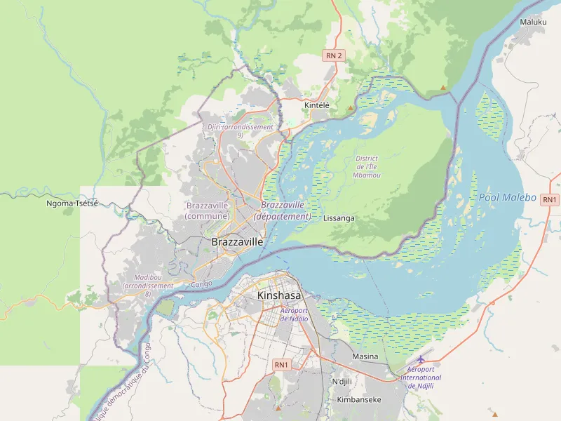 Download kaart van Brazzaville (department)