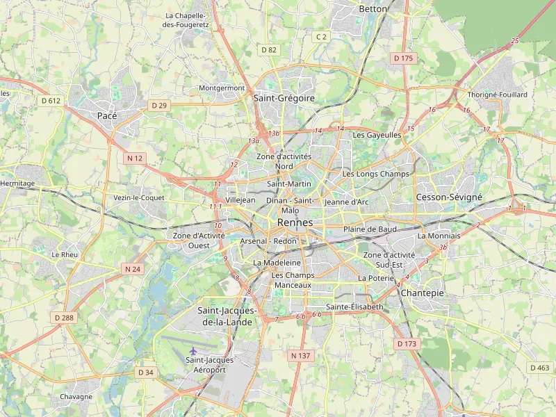 Download map of Rennes