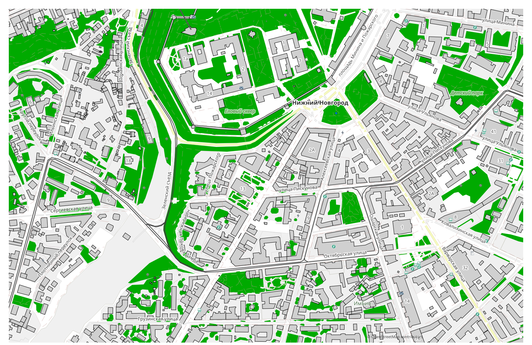 Example OpenStreetMap map in Shapefile format