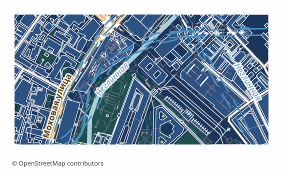 Example Autodesk DWF export (central Moscow, 1x0.5 km)