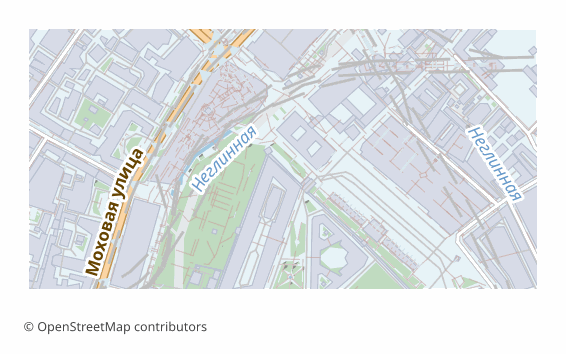 Example GeoPackage export (central Moscow, 1x0.5 km)