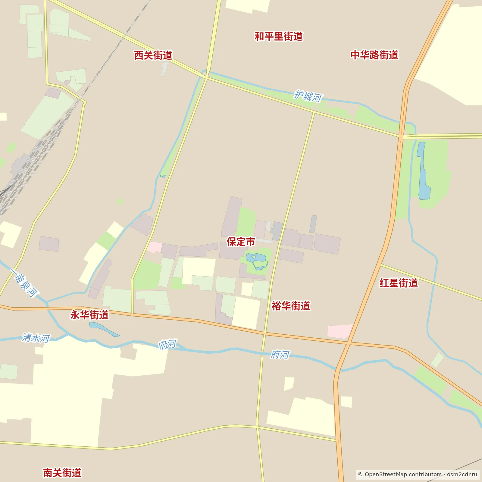 Map of Baoding: standard