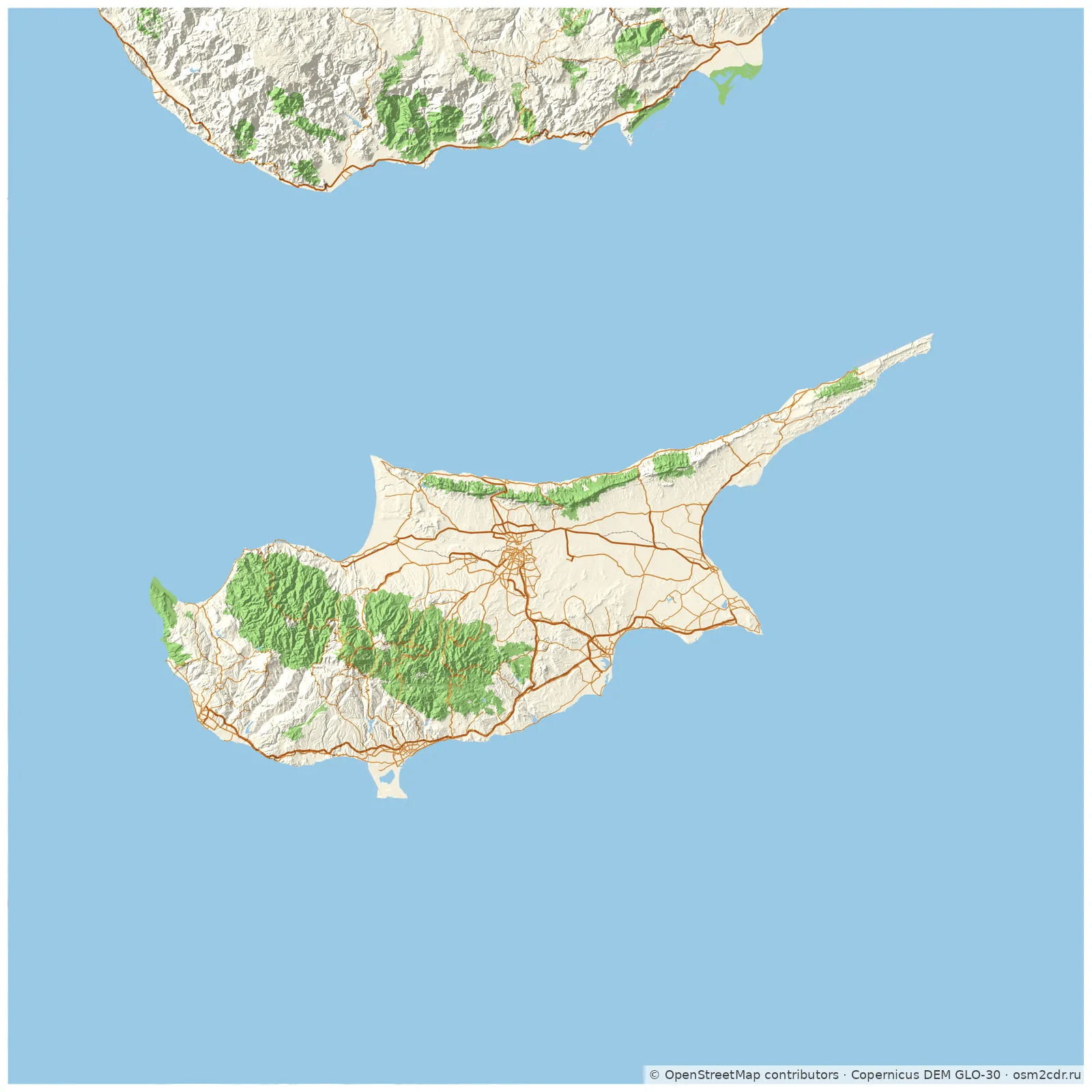 Map of Cyprus: standard Map of Cyprus: standard