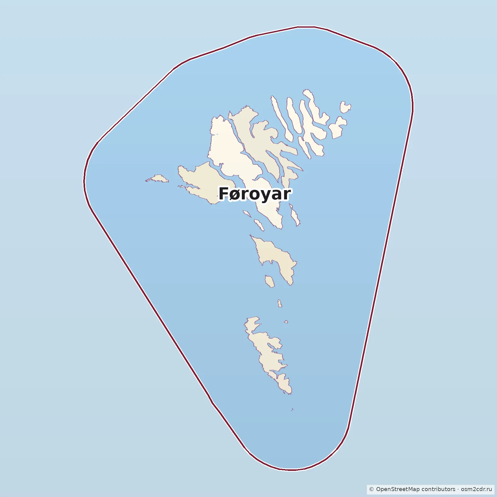 Map of Faroe Islands: standard Map of Faroe Islands: standard