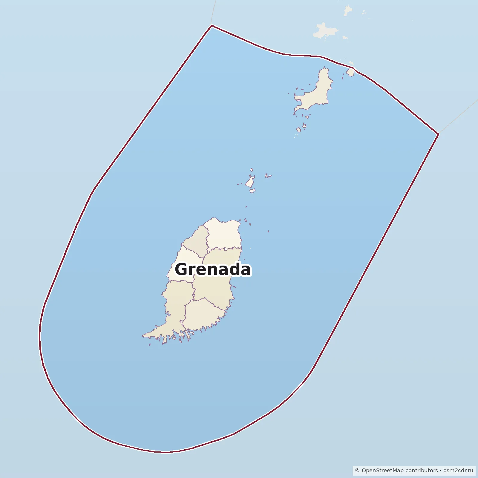 Map of Grenada: standard Map of Grenada: standard