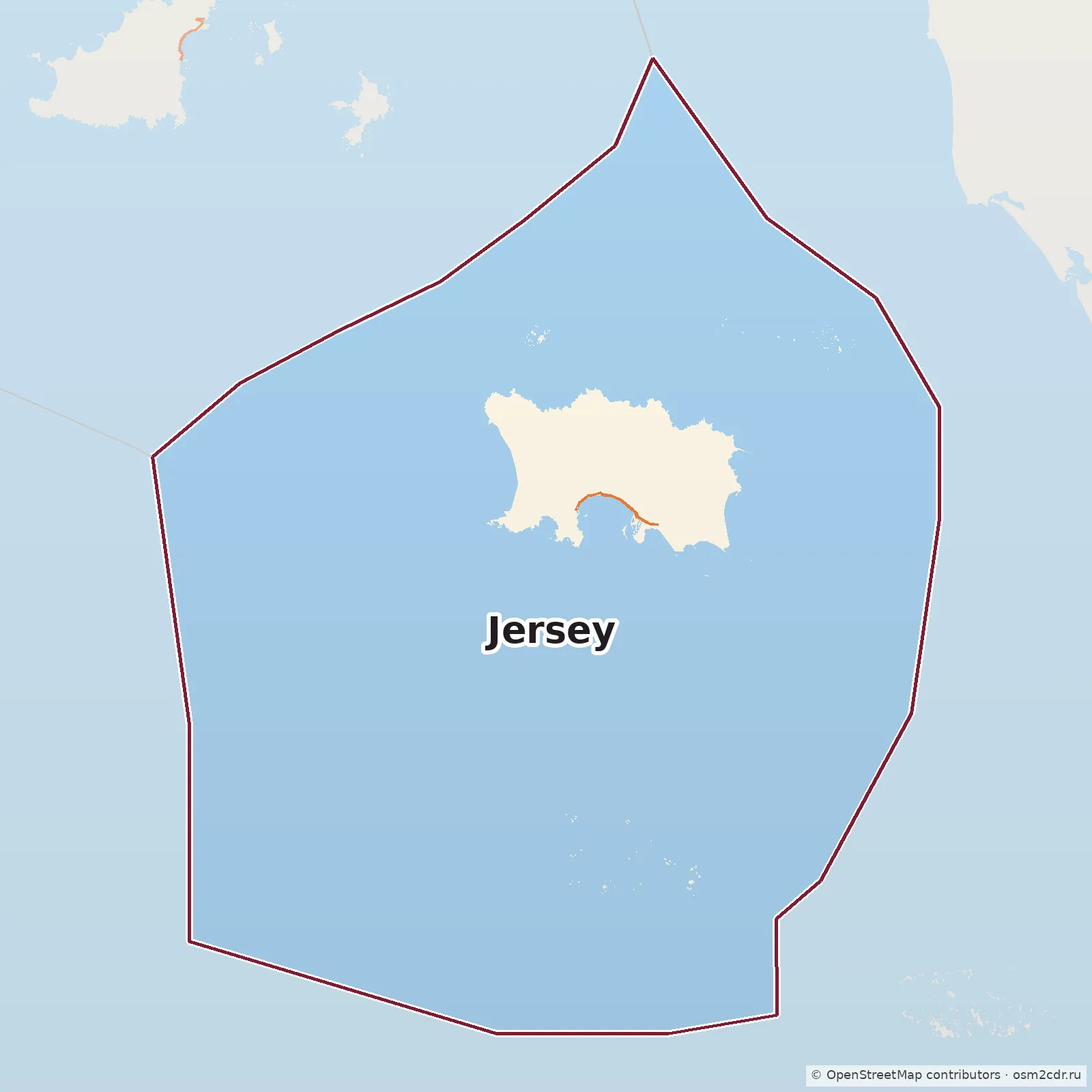 Map of Jersey: standard Map of Jersey: standard
