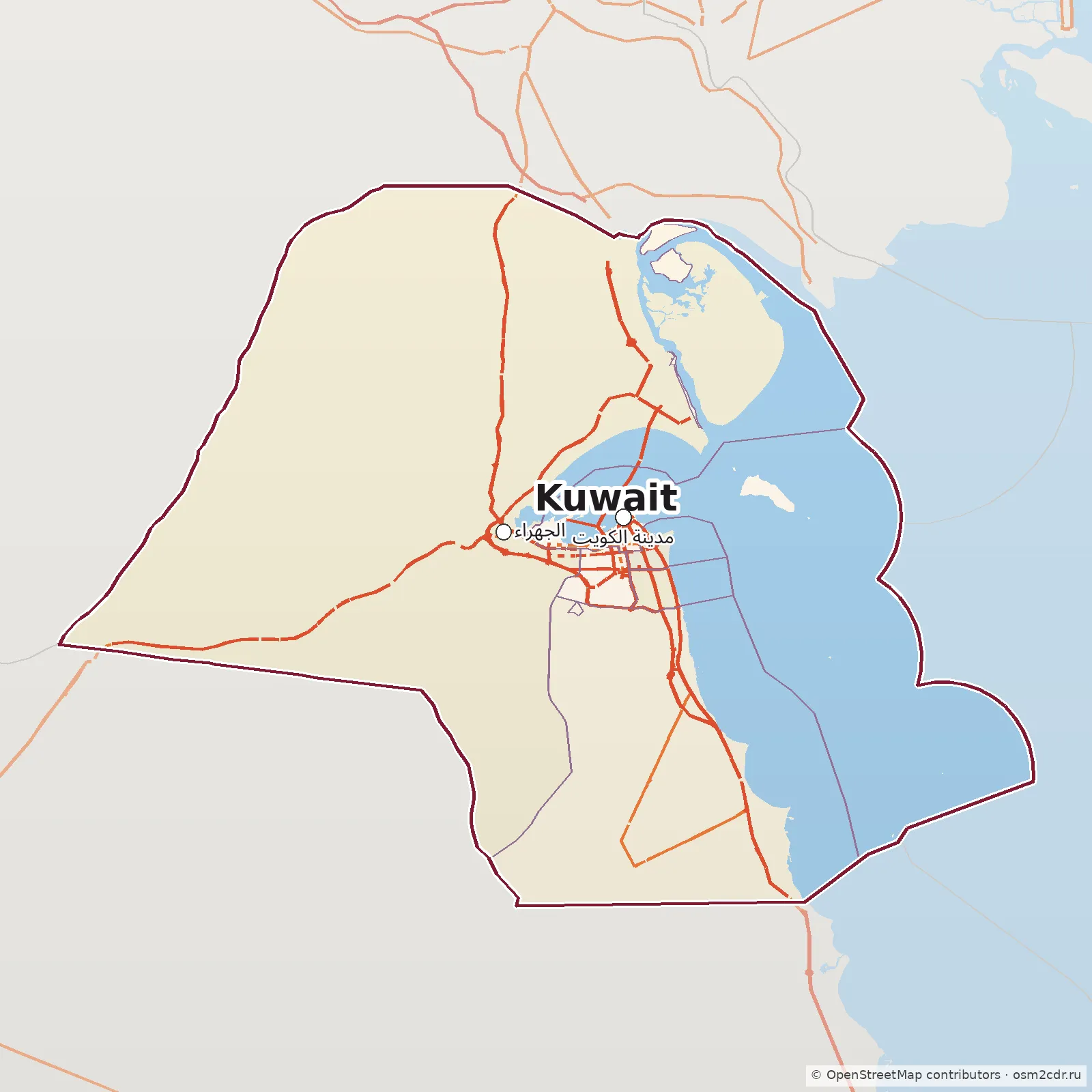 Map of Kuwait: standard Map of Kuwait: standard