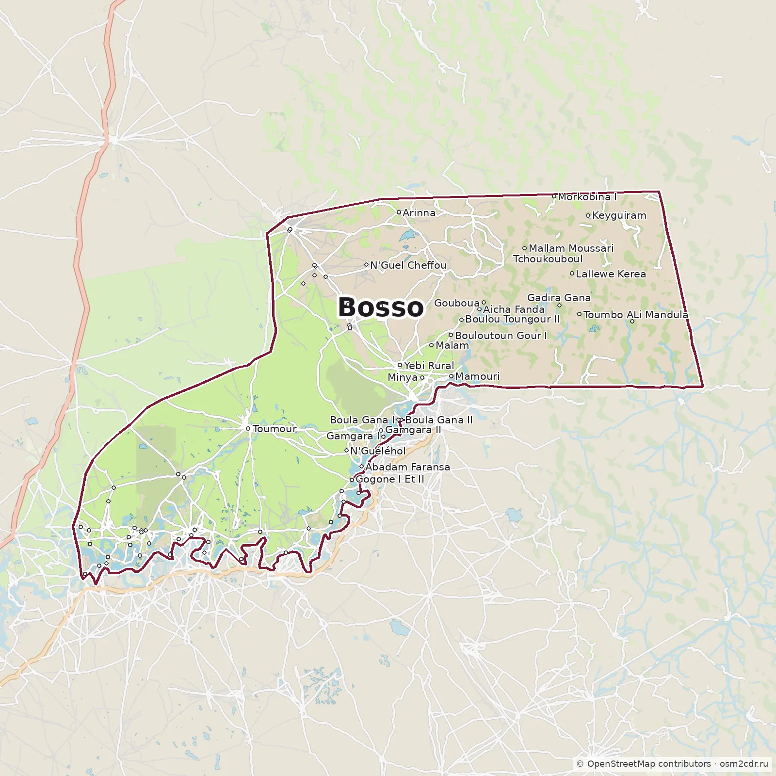 Map of Bosso: standard