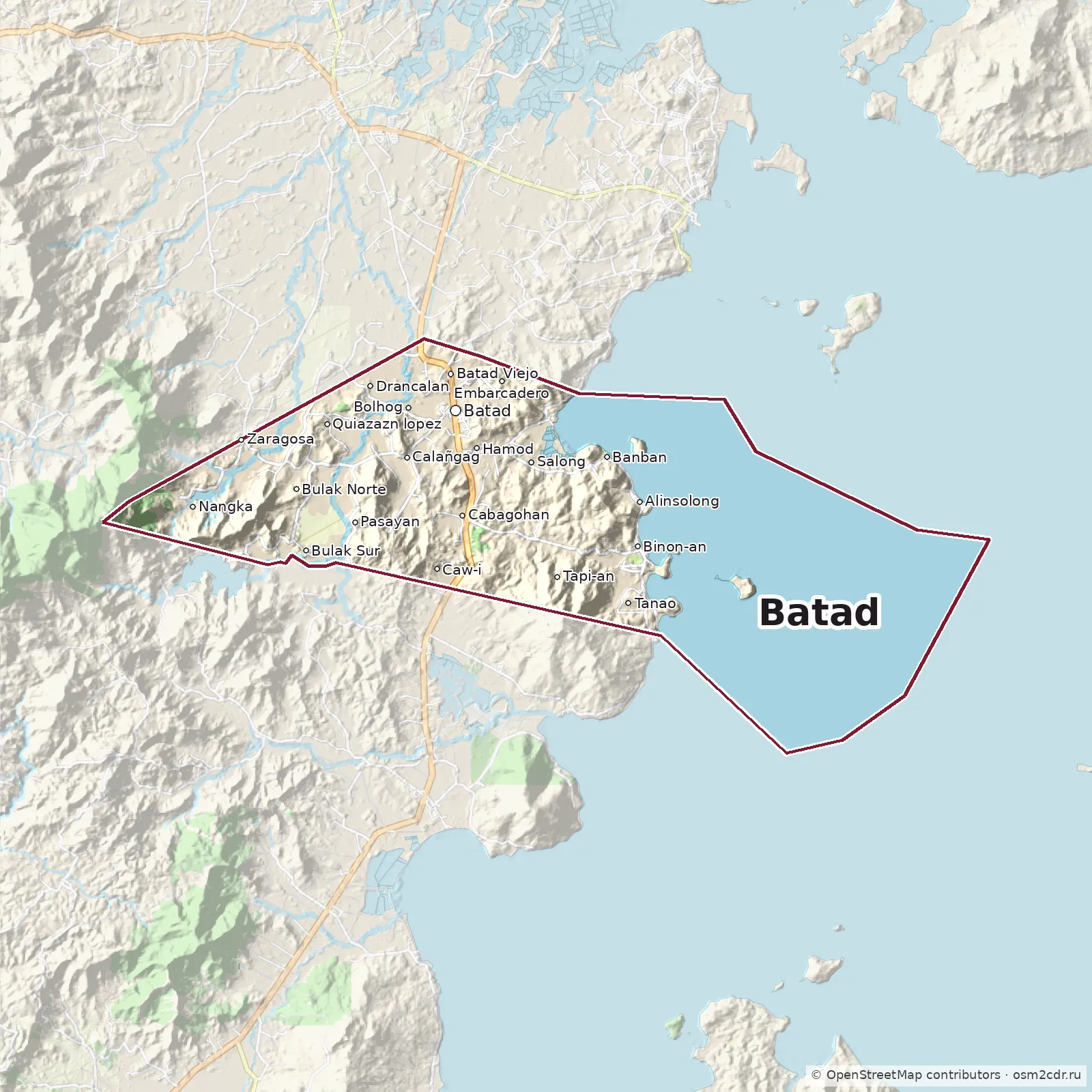 Map of Batad: standard Map of Batad: standard