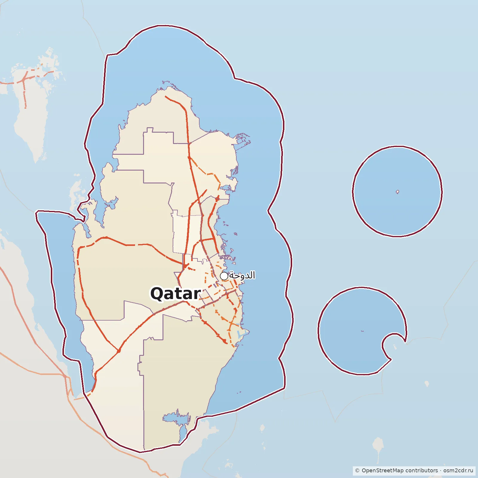Map of Qatar: standard
