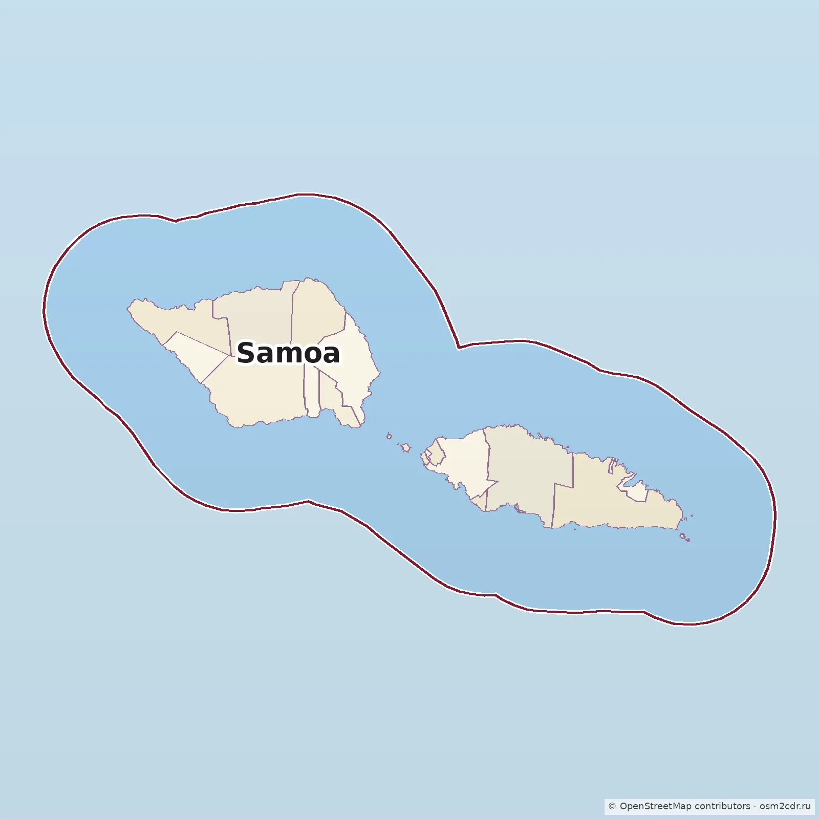 Map of Samoa: standard Map of Samoa: standard