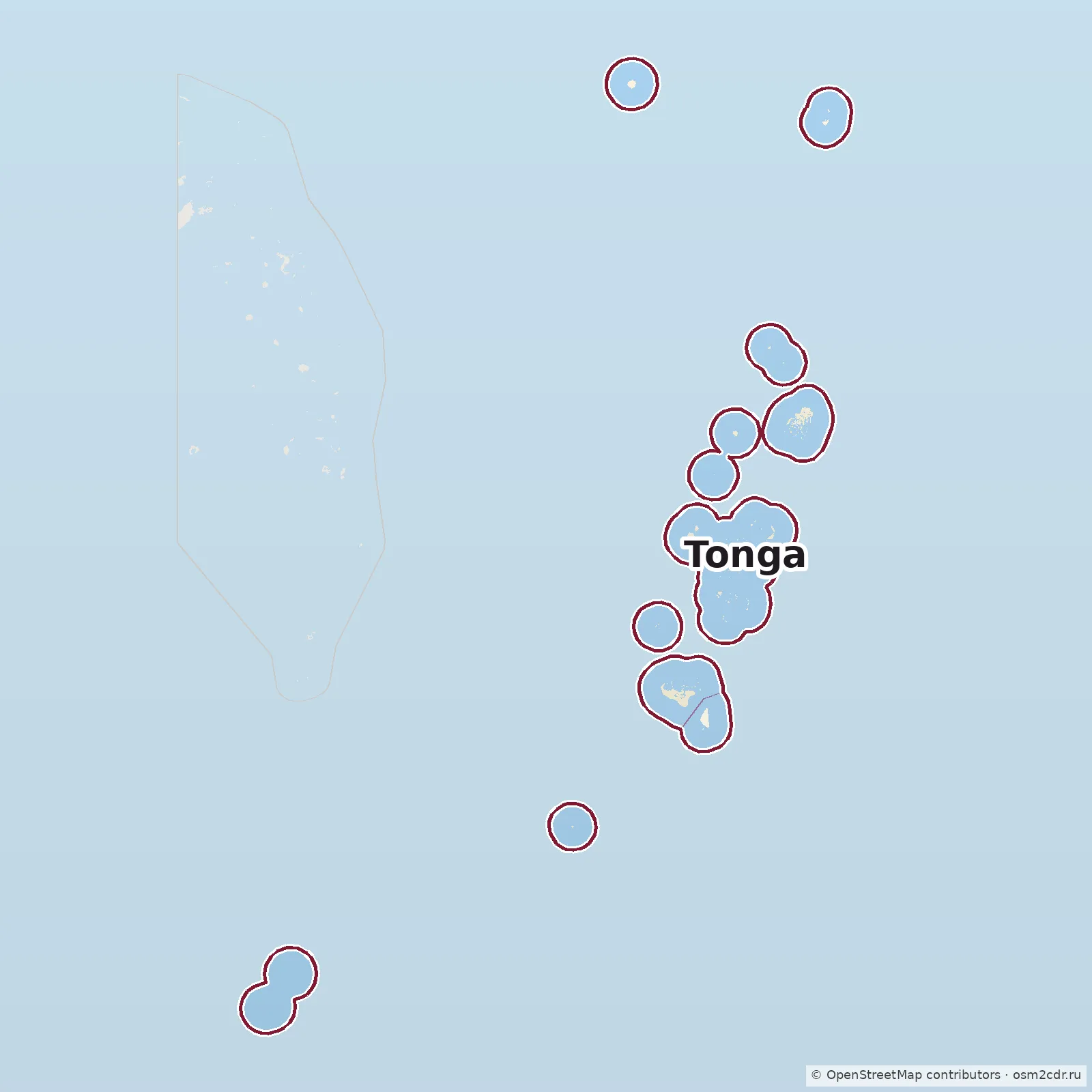 Map of Tonga: standard Map of Tonga: standard