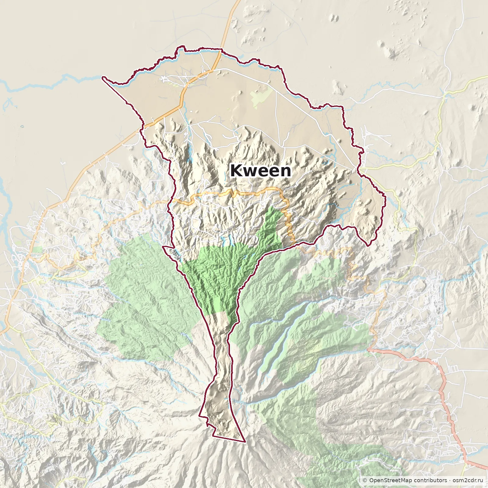 Map of Kween: standard Map of Kween: standard