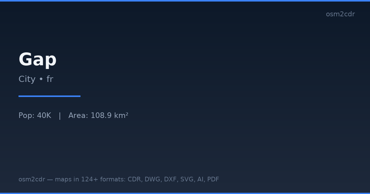 Mapa Gap ve formatu CSV