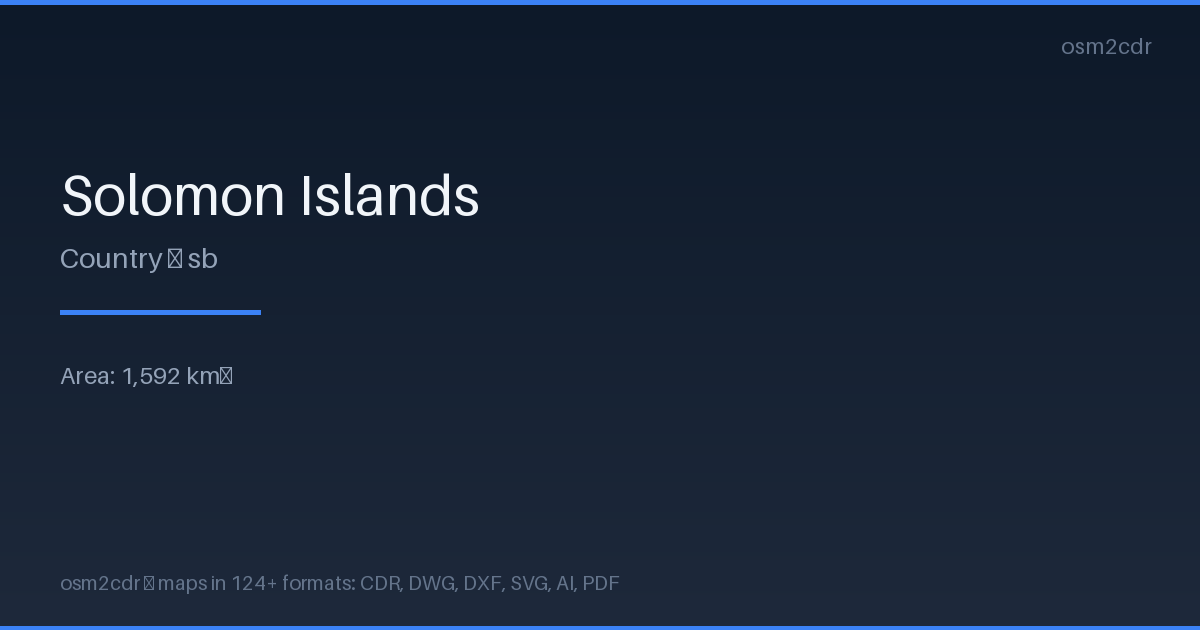 Map of Solomon Islands in Shapefile format