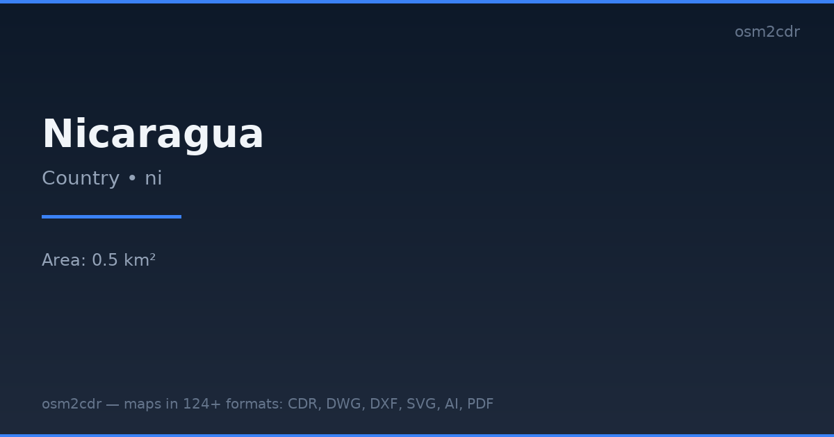 Mapa Nicaragua ve formatu Shapefile