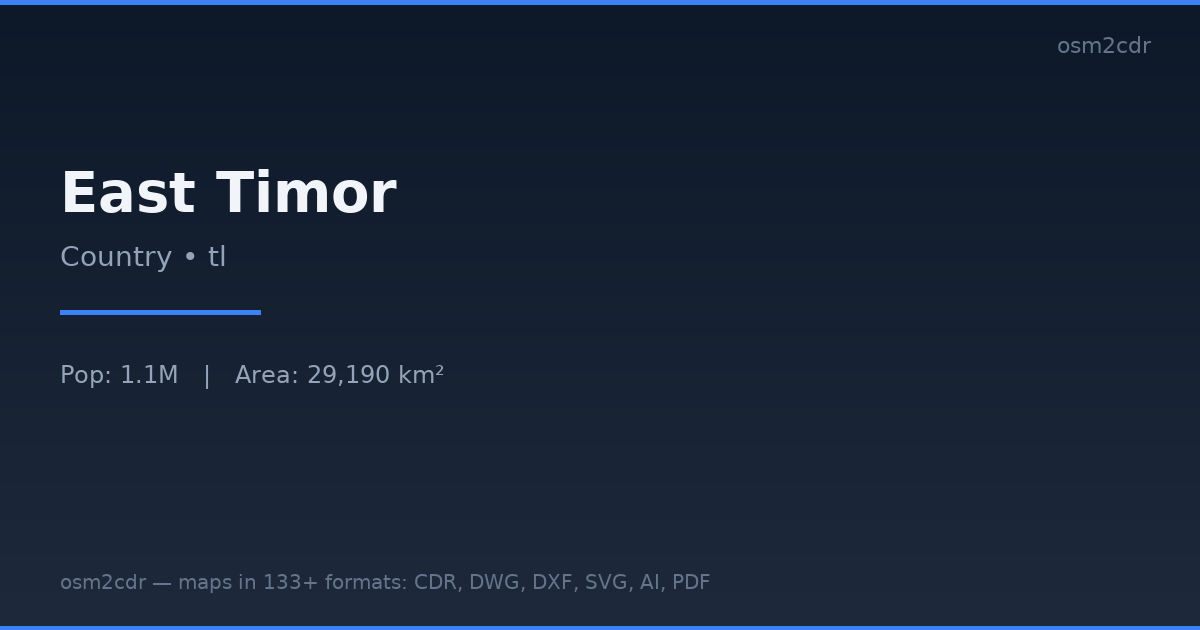 Map of East Timor in Excel format