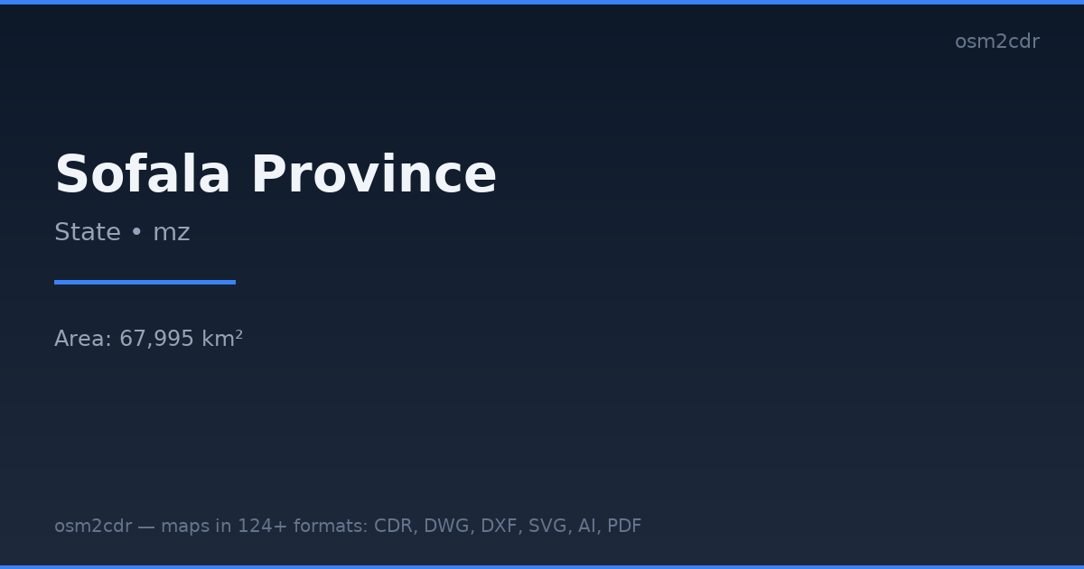 Karte von Provinz Sofala im Shapefile-Format