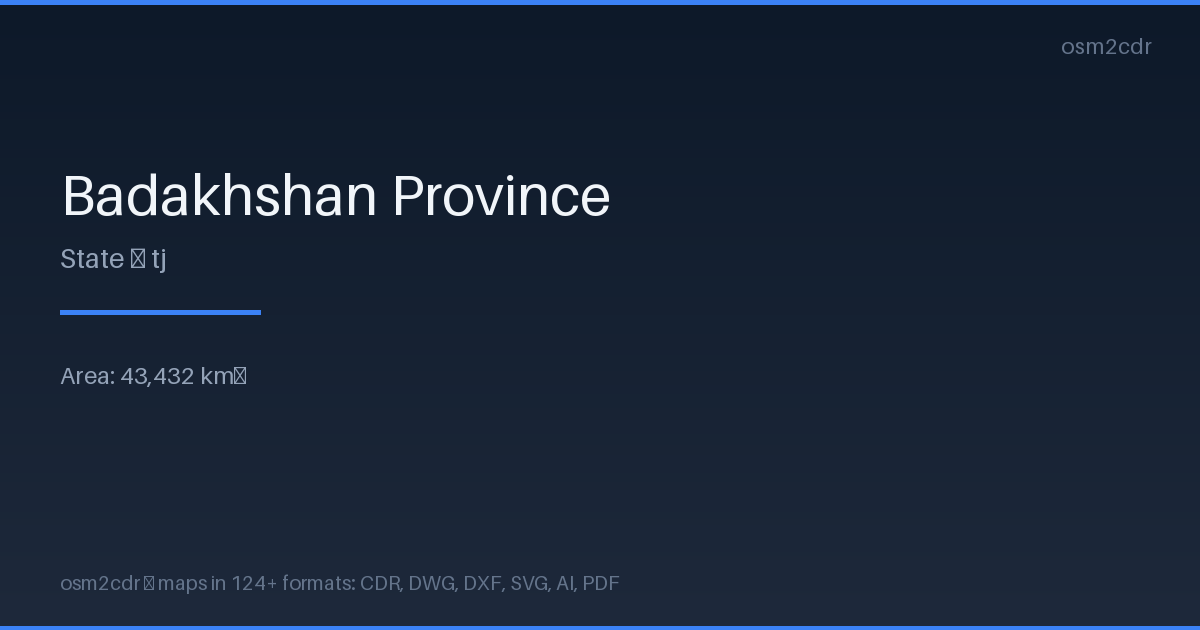 Mapa de Badakhshan Province em formato Shapefile