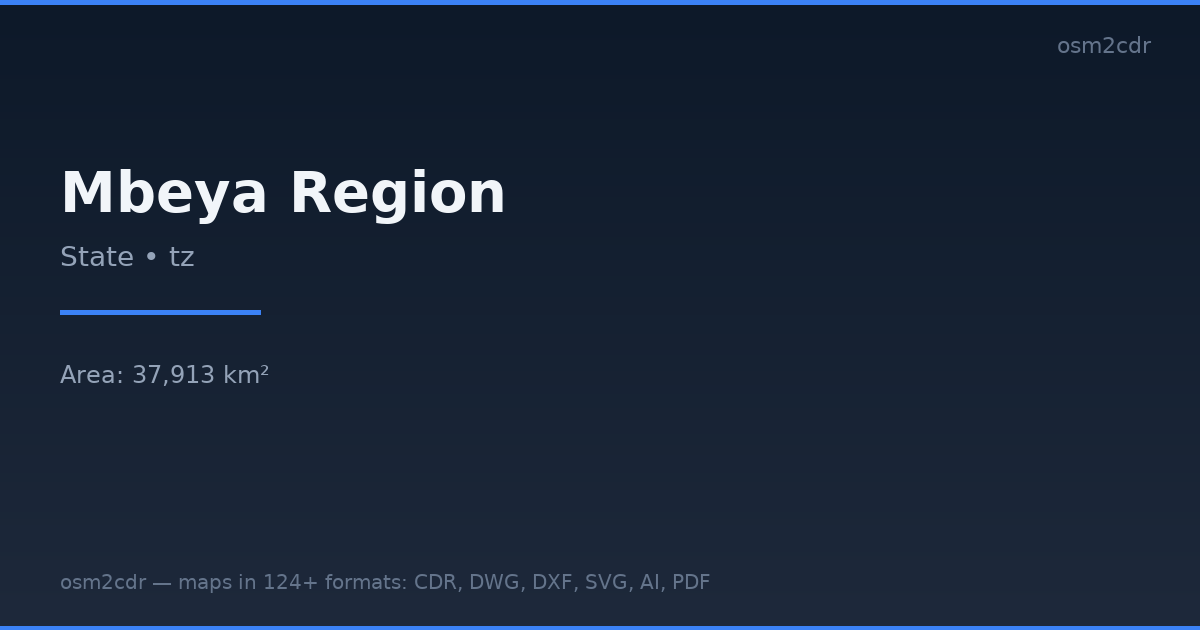 Map of Mbeya Region in OBJ format