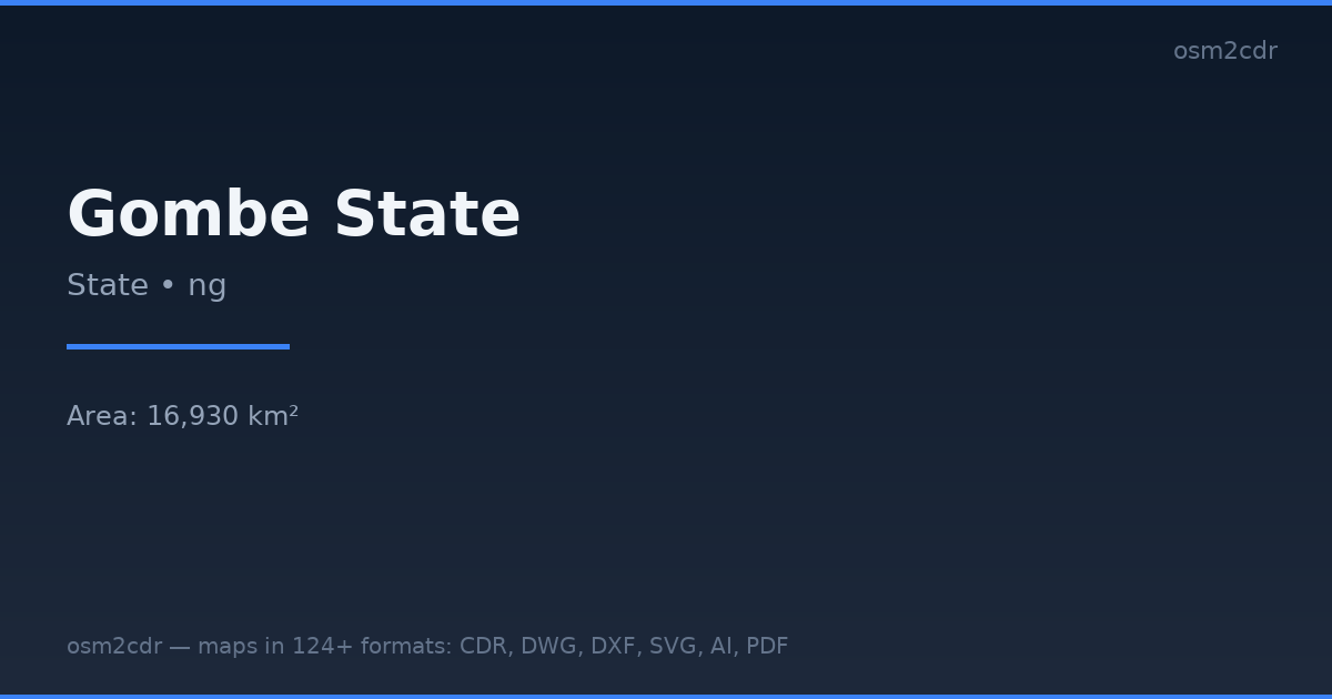 Mapa Gombe State ve formatu FBX