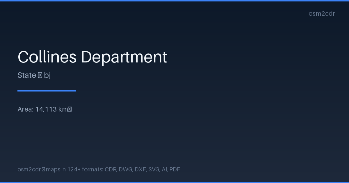 Mapa Collines Department w formacie Shapefile