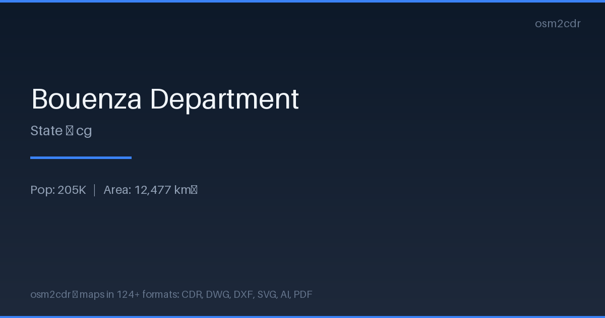 Mapa Bouenza Department w formacie CSV