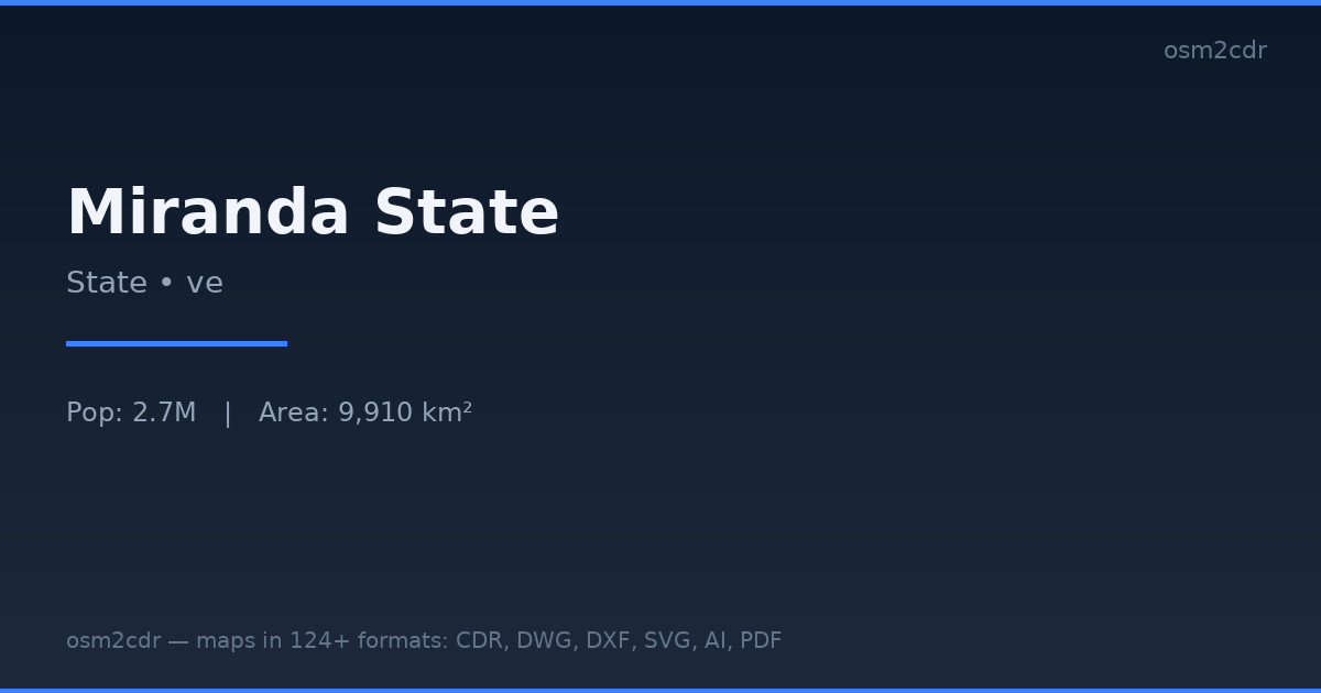 خريطة Miranda State بصيغة OBJ