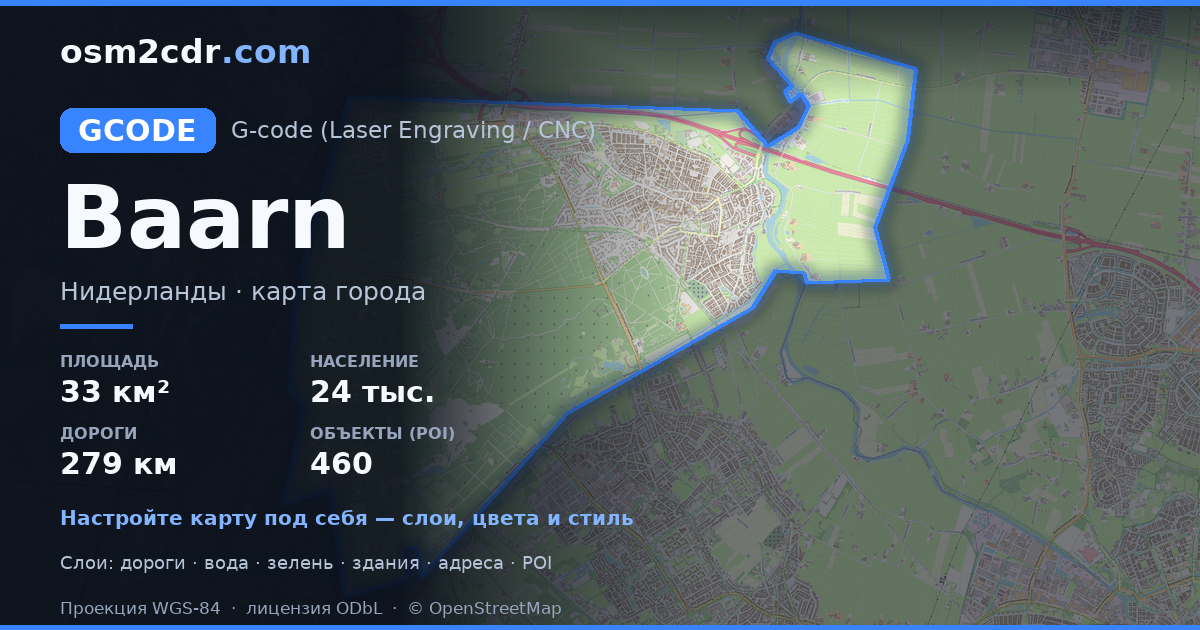 Mapa Baarn w formacie G-code