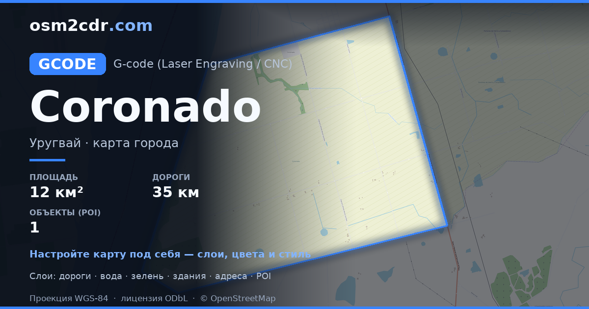 Mapa Coronado w formacie G-code