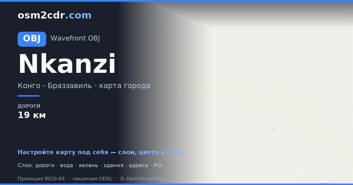 Map of Nkanzi in OBJ format