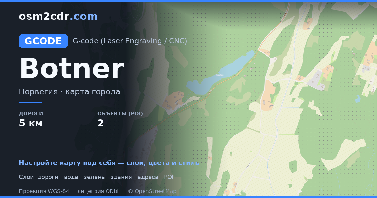 Mapa Botner ve formatu G-code