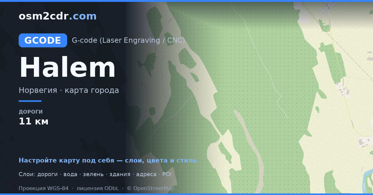 Map of Halem in G-code format