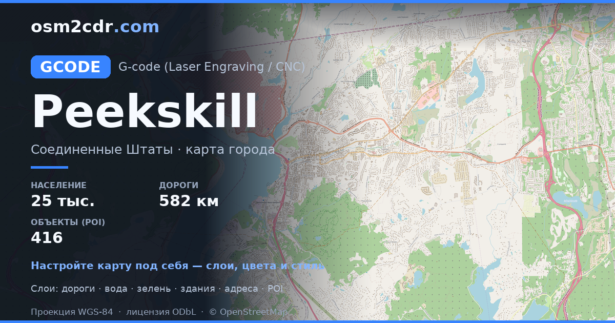 Peekskill terkep G-code formatumban