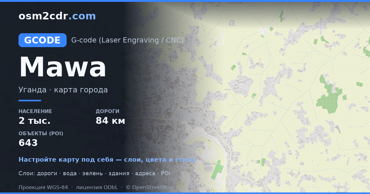 Map of Mawa in G-code format