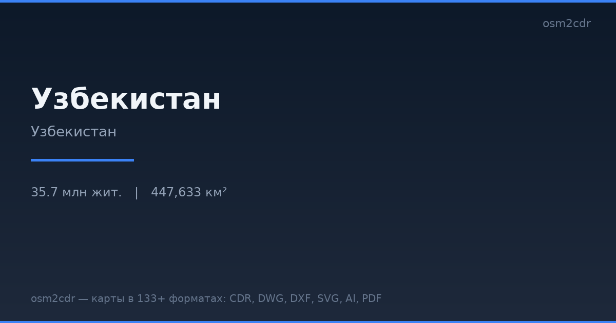 Karta over Uzbekistan i G-code-format